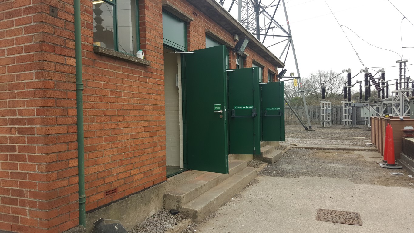 Utility flood protection steel doors